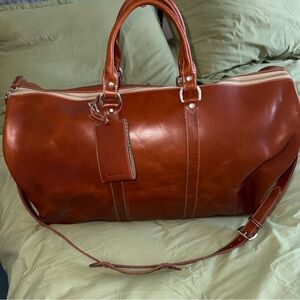 Barrington Captain’s Big Duffel Brown Florentine Leather Bag British Tan Travel